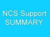 NCS School Support Summary